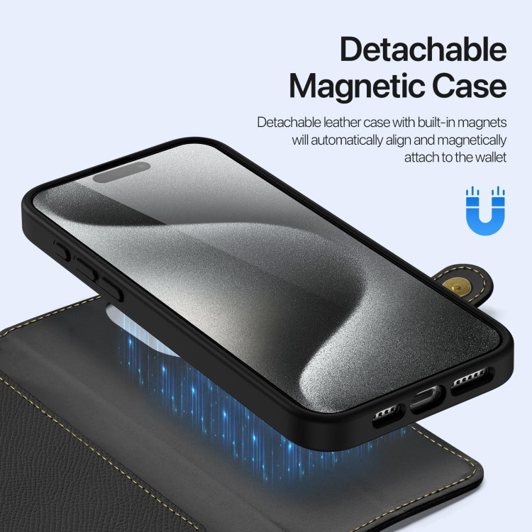 For iPhone 15 Pro Max DUX DUCIS Lawa Series 2 in 1 Wallet Zipper Detachable MagSafe Phone Case with Lanyard(Black) by DUX DUCIS
