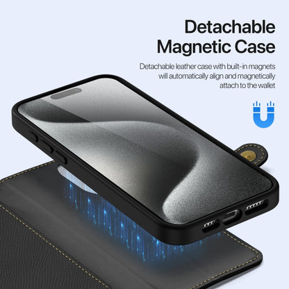 For iPhone 15 Pro Max DUX DUCIS Lawa Series 2 in 1 Wallet Zipper Detachable MagSafe Phone Case with Lanyard(Black) by DUX DUCIS