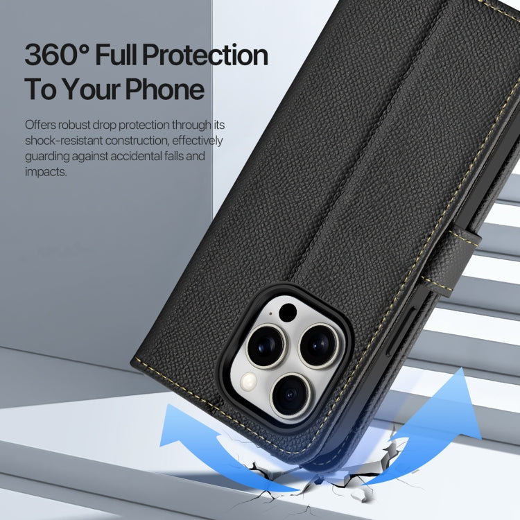 For iPhone 15 Pro Max DUX DUCIS Lawa Series 2 in 1 Wallet Zipper Detachable MagSafe Phone Case with Lanyard(Black) by DUX DUCIS