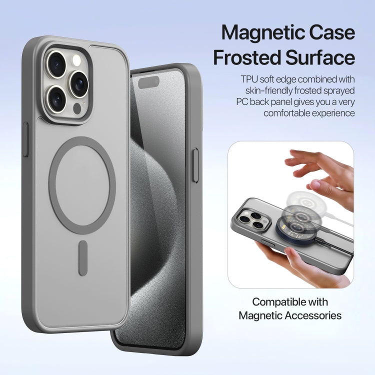For iPhone 15 Pro DUX DUCIS Lawa Series 2 in 1 Wallet Zipper Detachable MagSafe Phone Case with Lanyard(Grey) by DUX DUCIS