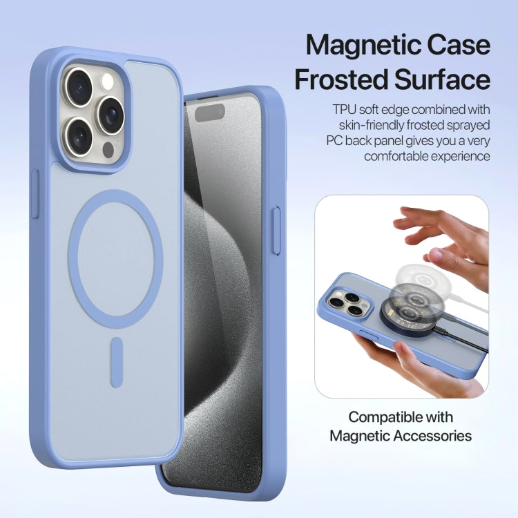 For iPhone 15 Pro DUX DUCIS Lawa Series 2 in 1 Wallet Zipper Detachable MagSafe Phone Case with Lanyard(Light Blue) by DUX DUCIS