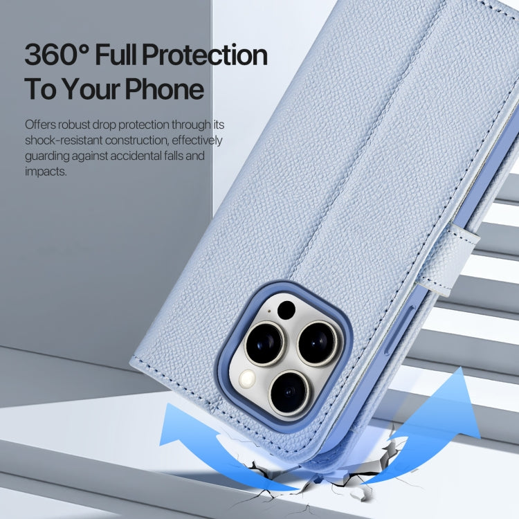 For iPhone 15 Pro DUX DUCIS Lawa Series 2 in 1 Wallet Zipper Detachable MagSafe Phone Case with Lanyard(Light Blue) by DUX DUCIS