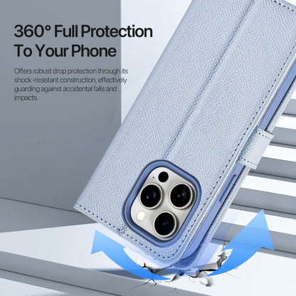 For iPhone 15 Pro DUX DUCIS Lawa Series 2 in 1 Wallet Zipper Detachable MagSafe Phone Case with Lanyard(Light Blue) by DUX DUCIS