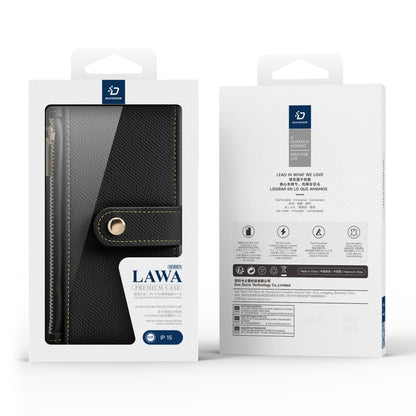 For iPhone 15 DUX DUCIS Lawa Series 2 in 1 Wallet Zipper Detachable MagSafe Phone Case with Lanyard(Black) by DUX DUCIS