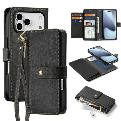 For iPhone 17 Pro Max DUX DUCIS Lawa Series 2 in 1 Wallet Zipper Detachable MagSafe Phone Case with Lanyard(Black) by DUX DUCIS