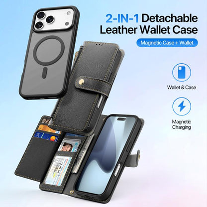 For iPhone 17 Pro Max DUX DUCIS Lawa Series 2 in 1 Wallet Zipper Detachable MagSafe Phone Case with Lanyard(Black) by DUX DUCIS