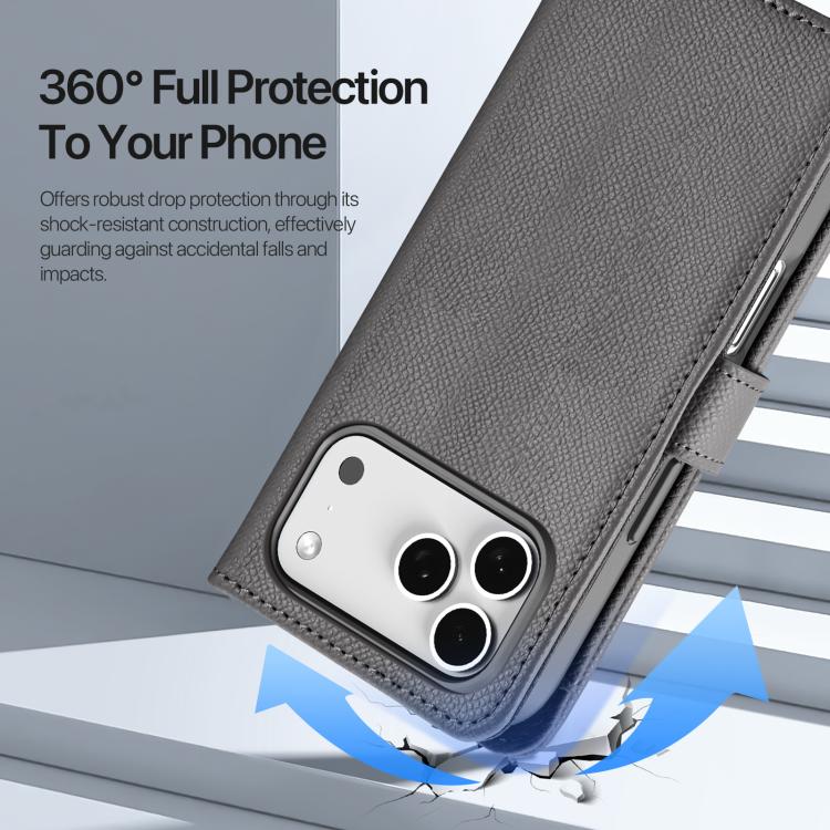 For iPhone 17 Pro DUX DUCIS Lawa Series 2 in 1 Wallet Zipper Detachable MagSafe Phone Case with Lanyard(Grey) by DUX DUCIS