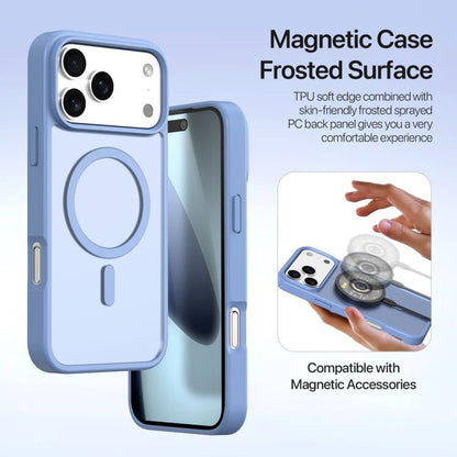 For iPhone 17 Pro DUX DUCIS Lawa Series 2 in 1 Wallet Zipper Detachable MagSafe Phone Case with Lanyard(Light Blue) by DUX DUCIS