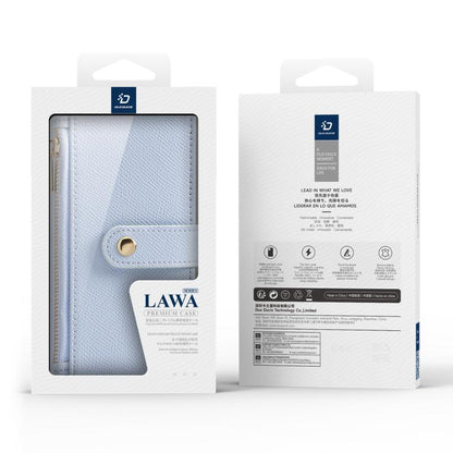 For iPhone 17 Pro DUX DUCIS Lawa Series 2 in 1 Wallet Zipper Detachable MagSafe Phone Case with Lanyard(Light Blue) by DUX DUCIS