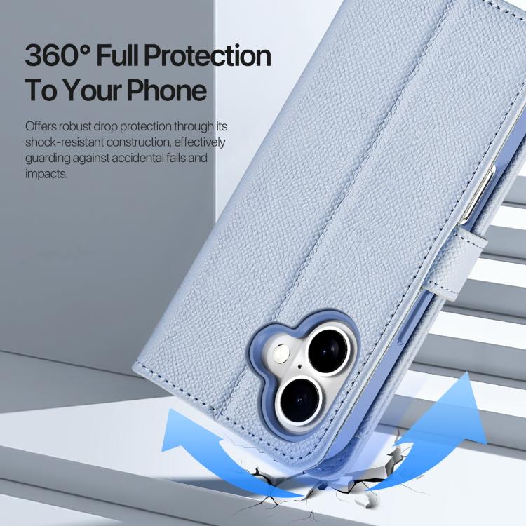 For iPhone 17 DUX DUCIS Lawa Series 2 in 1 Wallet Zipper Detachable MagSafe Phone Case with Lanyard(Light Blue) by DUX DUCIS