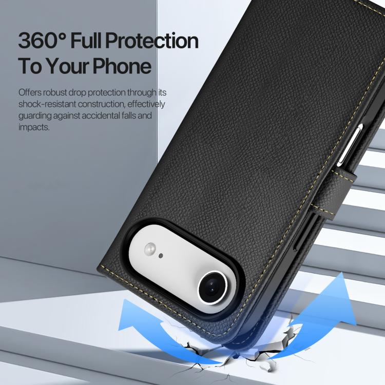 For iPhone Air DUX DUCIS Lawa Series 2 in 1 Wallet Zipper Detachable MagSafe Phone Case with Lanyard(Black) by DUX DUCIS