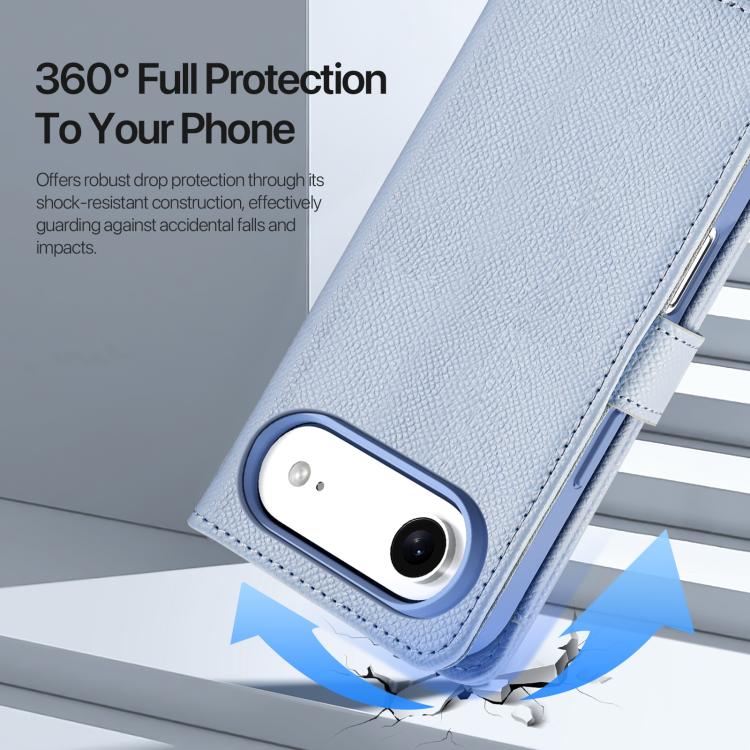 For iPhone Air DUX DUCIS Lawa Series 2 in 1 Wallet Zipper Detachable MagSafe Phone Case with Lanyard(Light Blue) by DUX DUCIS