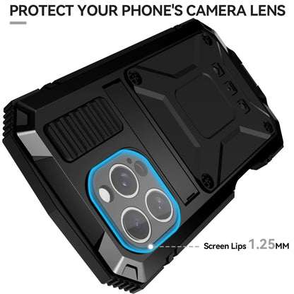 For iPhone 16 Pro Max R-JUST Life Waterproof Dustproof Shockproof Phone Case(Black) by R-JUST