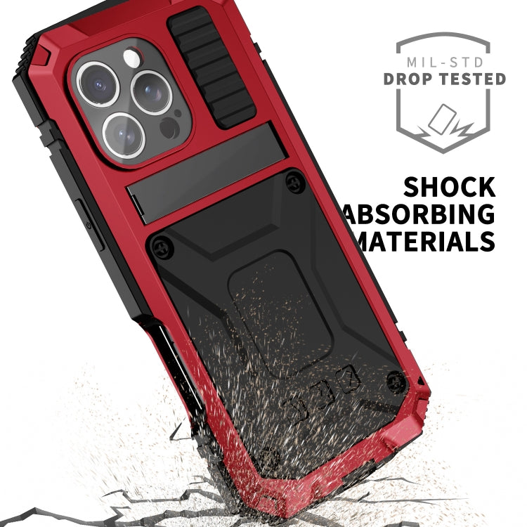 For iPhone 16 Pro Max R-JUST Life Waterproof Dustproof Shockproof Phone Case(Red) by R-JUST