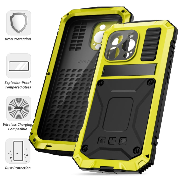 For iPhone 16 Pro Max R-JUST Life Waterproof Dustproof Shockproof Phone Case(Yellow) by R-JUST