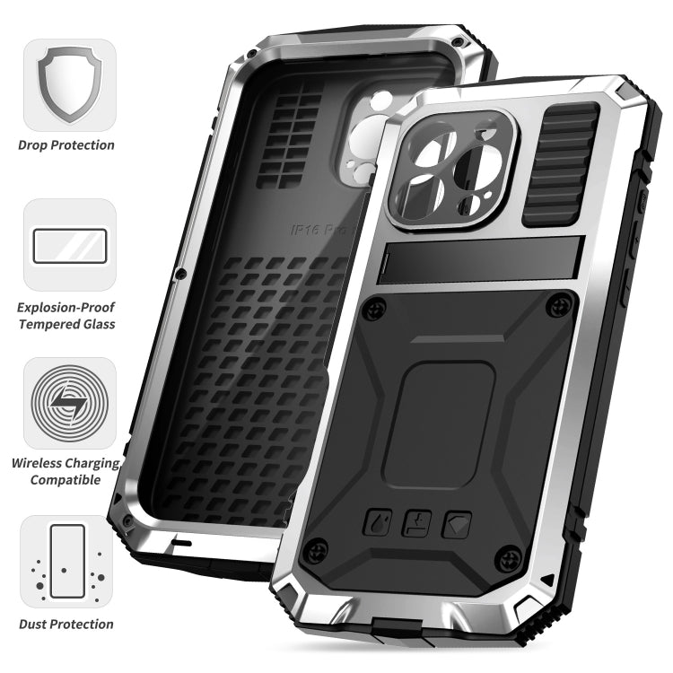 For iPhone 16 Pro Max R-JUST Life Waterproof Dustproof Shockproof Phone Case(Silver) by R-JUST