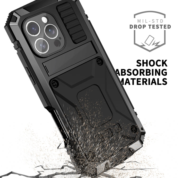 For iPhone 16 Pro R-JUST Life Waterproof Dustproof Shockproof Phone Case(Black) by R-JUST