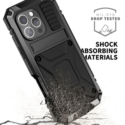 For iPhone 16 Pro R-JUST Life Waterproof Dustproof Shockproof Phone Case(Black) by R-JUST