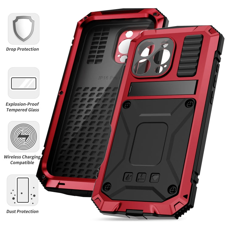 For iPhone 16 Pro R-JUST Life Waterproof Dustproof Shockproof Phone Case(Red) by R-JUST