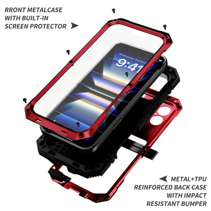 For iPhone 16 Plus R-JUST Life Waterproof Dustproof Shockproof Phone Case(Red) by R-JUST