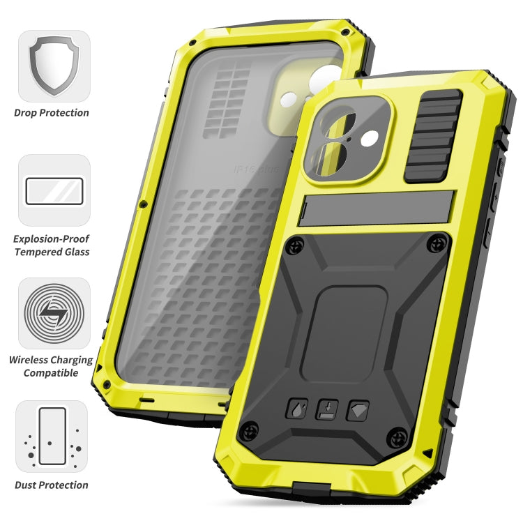 For iPhone 16 Plus R-JUST Life Waterproof Dustproof Shockproof Phone Case(Yellow) by R-JUST