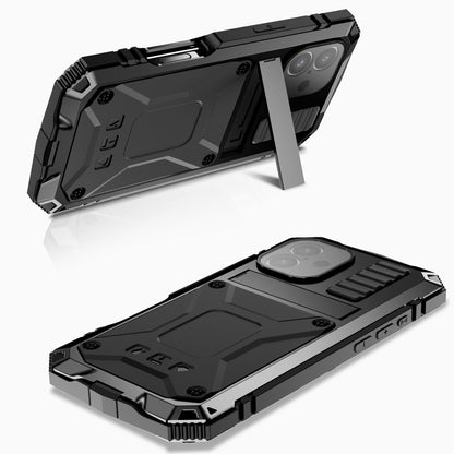 For iPhone 16 R-JUST Life Waterproof Dustproof Shockproof Phone Case(Black) by R-JUST