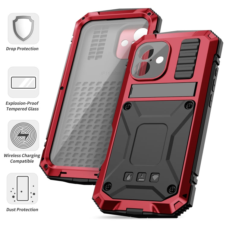 For iPhone 16 R-JUST Life Waterproof Dustproof Shockproof Phone Case(Red) by R-JUST