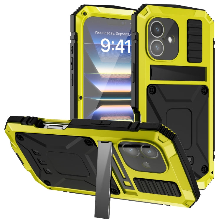 For iPhone 16 R-JUST Life Waterproof Dustproof Shockproof Phone Case(Yellow) by R-JUST