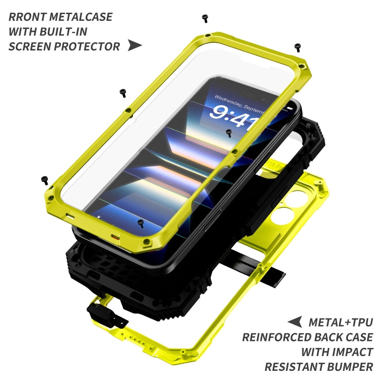 For iPhone 16 R-JUST Life Waterproof Dustproof Shockproof Phone Case(Yellow) by R-JUST
