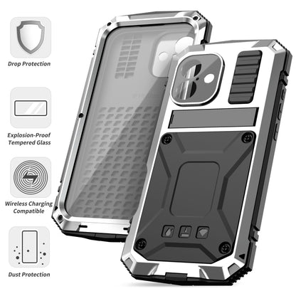 For iPhone 16 R-JUST Life Waterproof Dustproof Shockproof Phone Case(Silver) by R-JUST