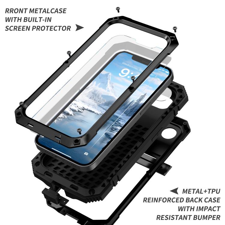 For iPhone 16e R-JUST Life Waterproof Dustproof Shockproof Phone Case(Black) by R-JUST