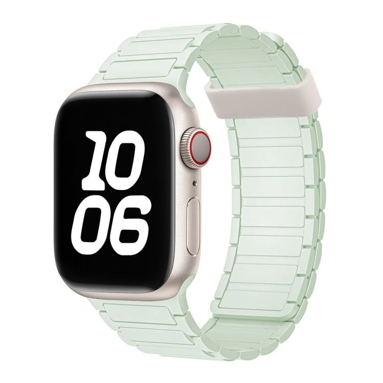 For Apple Watch Series 6 40mm Tri-beads Magnetic Hoop Silicone Watch Band(Light Mint) by bashfashion