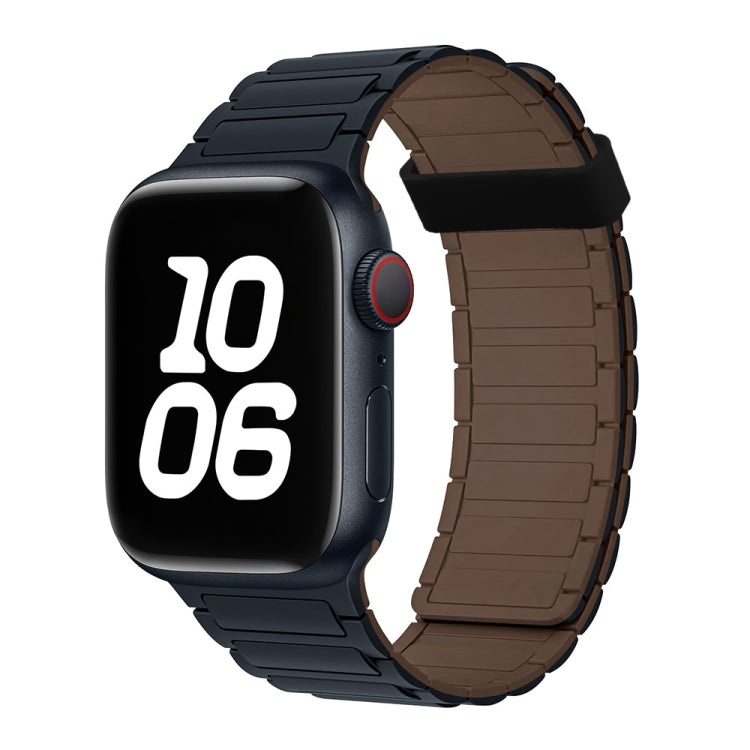 For Apple Watch Series 6 40mm Tri-beads Magnetic Hoop Silicone Watch Band(Midnight Chocolate) by bashfashion