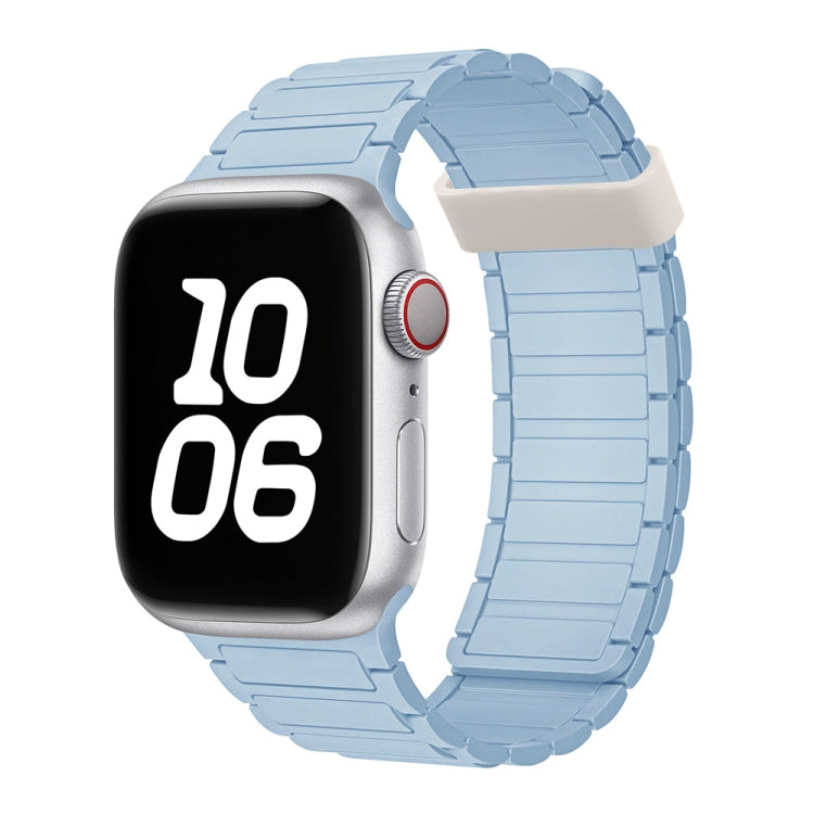 For Apple Watch Series 5 40mm Tri-beads Magnetic Hoop Silicone Watch Band(Baby Blue) by bashfashion