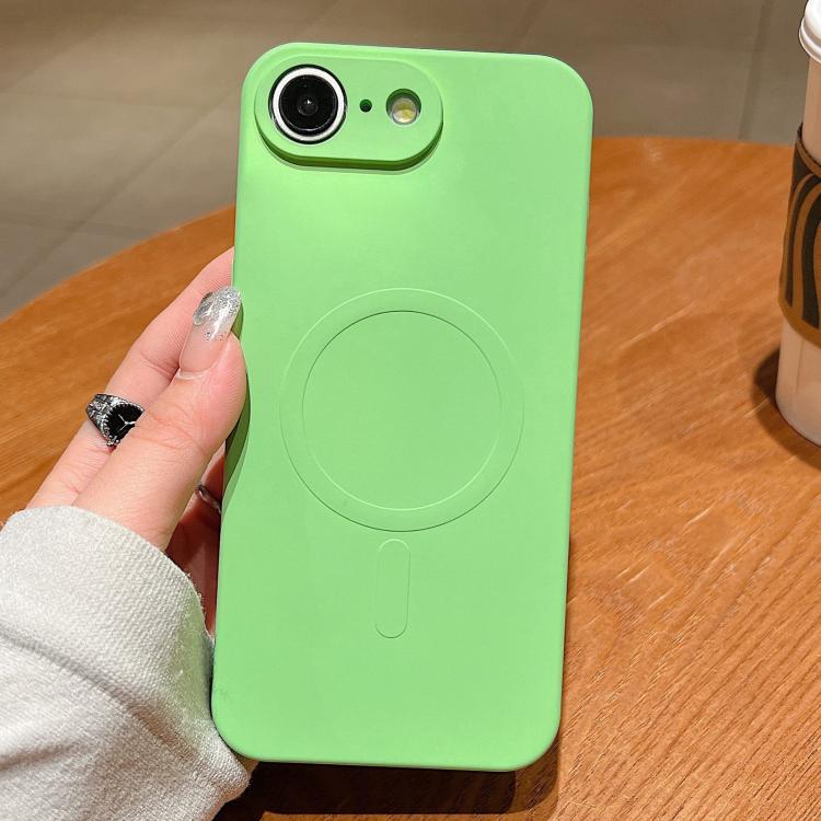 For iPhone 16e Solid Color Liquid Silicone MagSafe Magnetic Phone Case(Matcha Green) by bashfashion