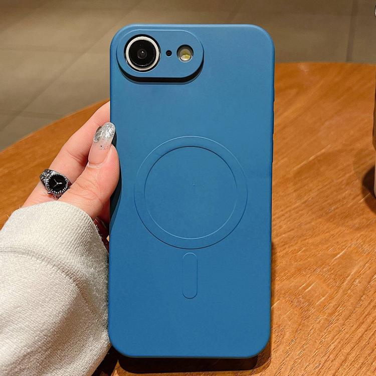 For iPhone 16e Solid Color Liquid Silicone MagSafe Magnetic Phone Case(Royal Blue) by bashfashion