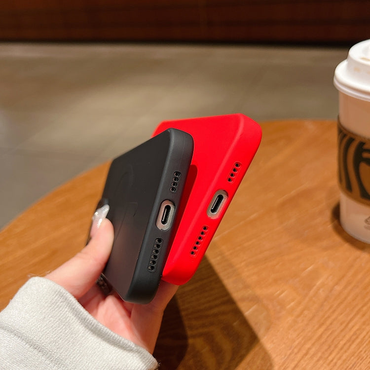 For iPhone 16e Solid Color Liquid Silicone MagSafe Magnetic Phone Case(Pink) by bashfashion