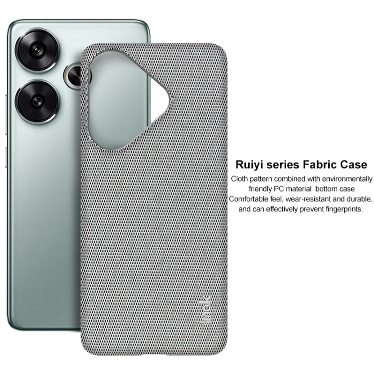 For Xiaomi Poco F6 5G imak Ruiyi Series Cloth Texture PU + PC Phone Case(Light Grey) by imak