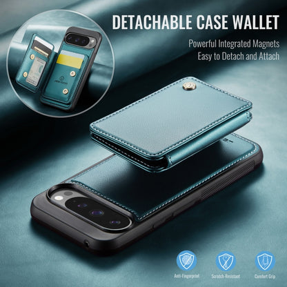 For Google Pixel 9 Pro XL JEEHOOD J05 Business Magnetic Style RFID Leather Phone Case(Blue Green) by JEEHOOD