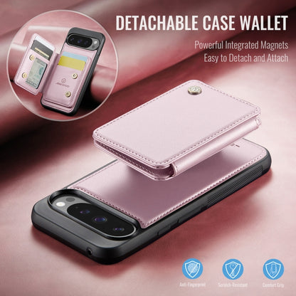 For Google Pixel 9 Pro XL JEEHOOD J05 Business Magnetic Style RFID Leather Phone Case(Pink) by JEEHOOD