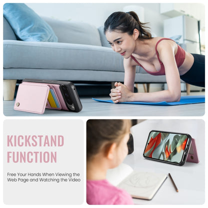 For Google Pixel 9 Pro XL JEEHOOD J05 Business Magnetic Style RFID Leather Phone Case(Pink) by JEEHOOD