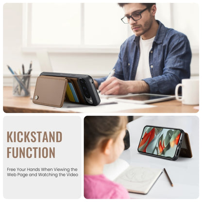 For Google Pixel 9 Pro XL JEEHOOD J05 Business Magnetic Style RFID Leather Phone Case(Brown) by JEEHOOD