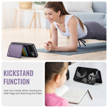 For Google Pixel 9 / 9 Pro JEEHOOD J05 Business Magnetic Style RFID Leather Phone Case(Purple) by JEEHOOD