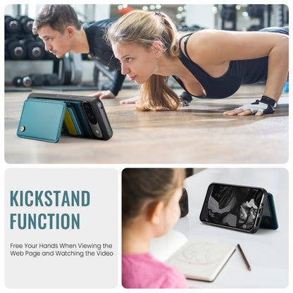 For Google Pixel 9 / 9 Pro JEEHOOD J05 Business Magnetic Style RFID Leather Phone Case(Blue Green) by JEEHOOD