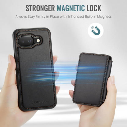 For Google Pixel 9a JEEHOOD J05 Business Magnetic Style RFID Leather Phone Case(Black) by JEEHOOD