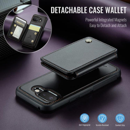 For Google Pixel 9a JEEHOOD J05 Business Magnetic Style RFID Leather Phone Case(Black) by JEEHOOD