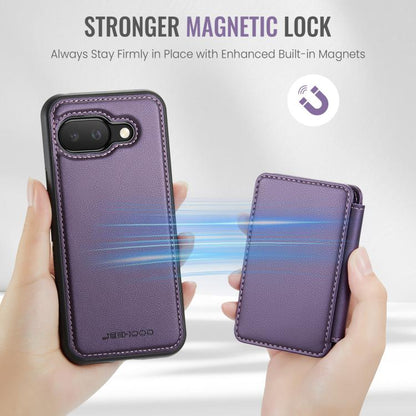 For Google Pixel 9a JEEHOOD J05 Business Magnetic Style RFID Leather Phone Case(Purple) by JEEHOOD