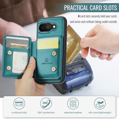For Google Pixel 9a JEEHOOD J05 Business Magnetic Style RFID Leather Phone Case(Blue Green) by JEEHOOD