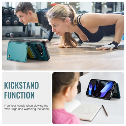 For Google Pixel 9a JEEHOOD J05 Business Magnetic Style RFID Leather Phone Case(Blue Green) by JEEHOOD