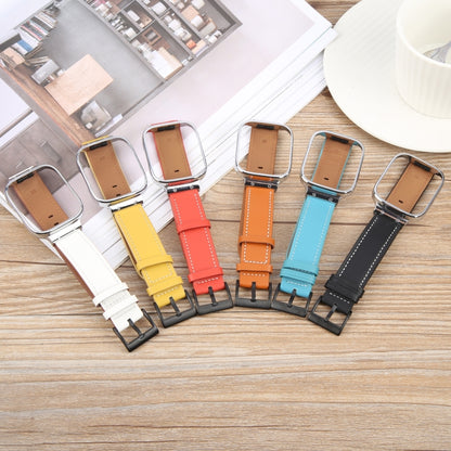 For Redmi Watch 3 Lite Metal Frame Integrated Leather Watch Band(Red) by bashfashion